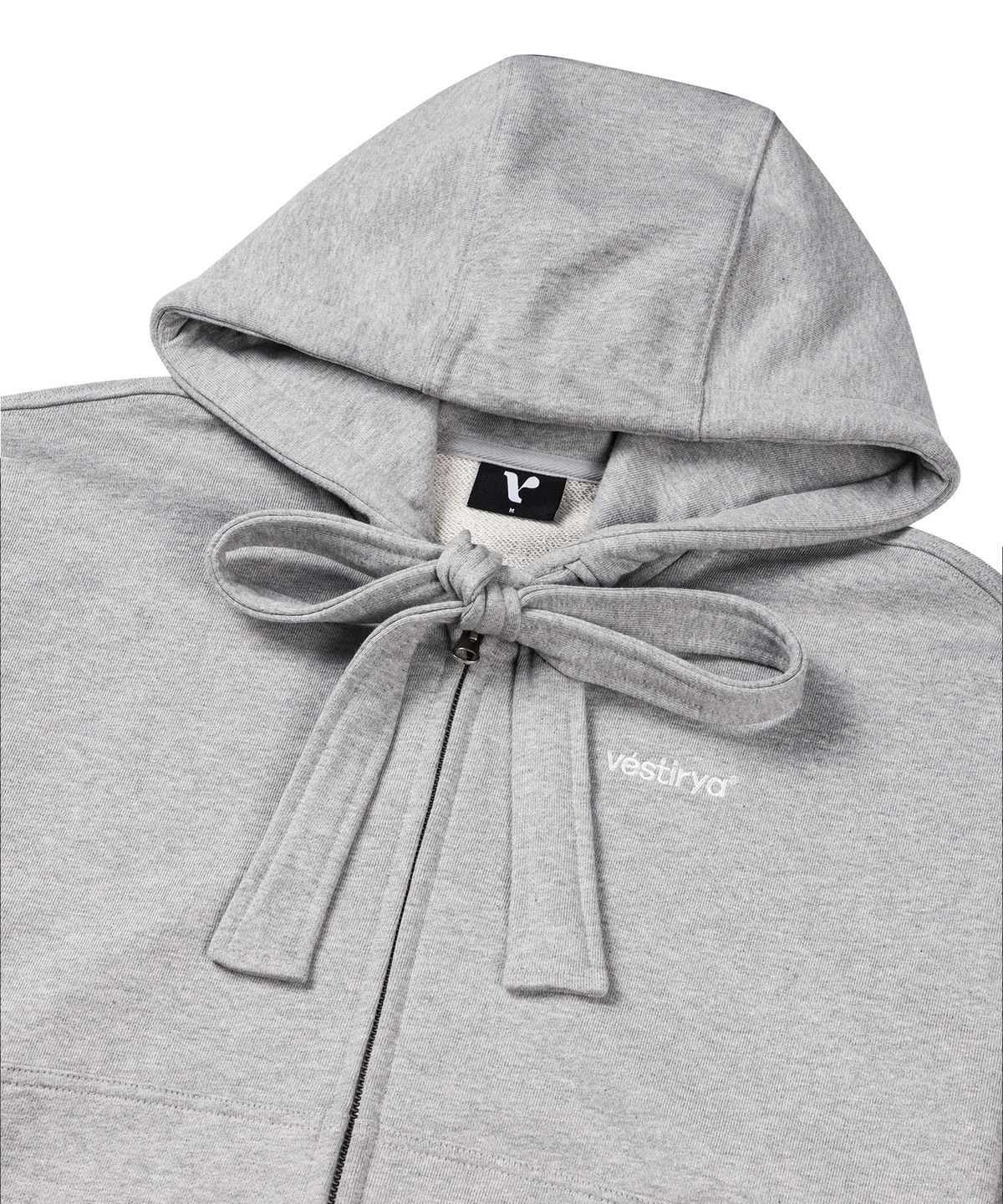 베스티리아(VESTIRYA) Small logo Ribbon Zip-up Gray