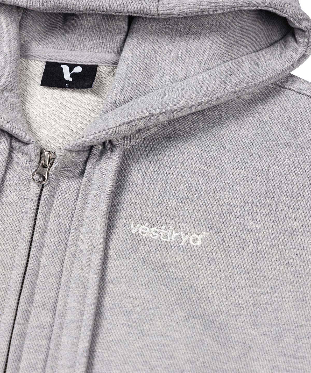 베스티리아(VESTIRYA) Small logo Ribbon Zip-up Gray