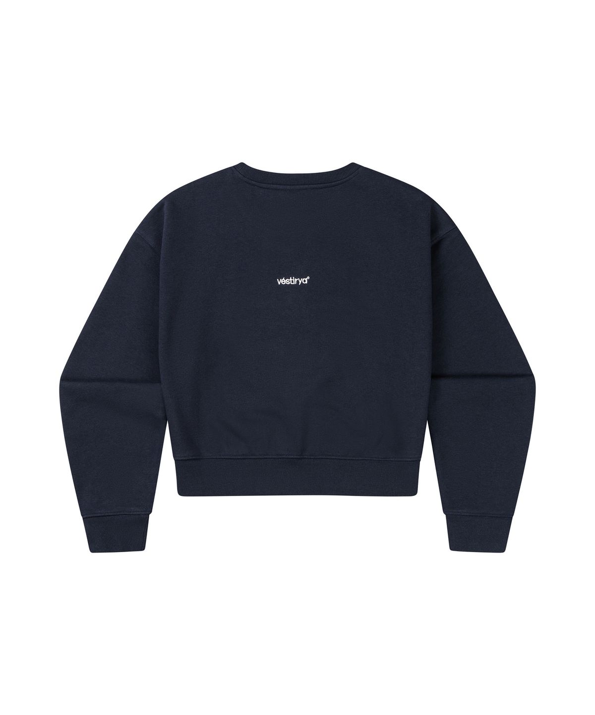 베스티리아(VESTIRYA) Dreamy Heart Crop Sweatshirts Navy