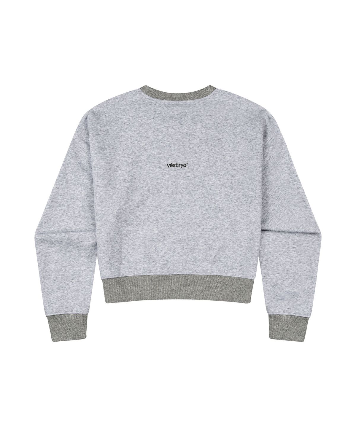 베스티리아(VESTIRYA) Dreamy Heart Crop Sweatshirts Light Gray
