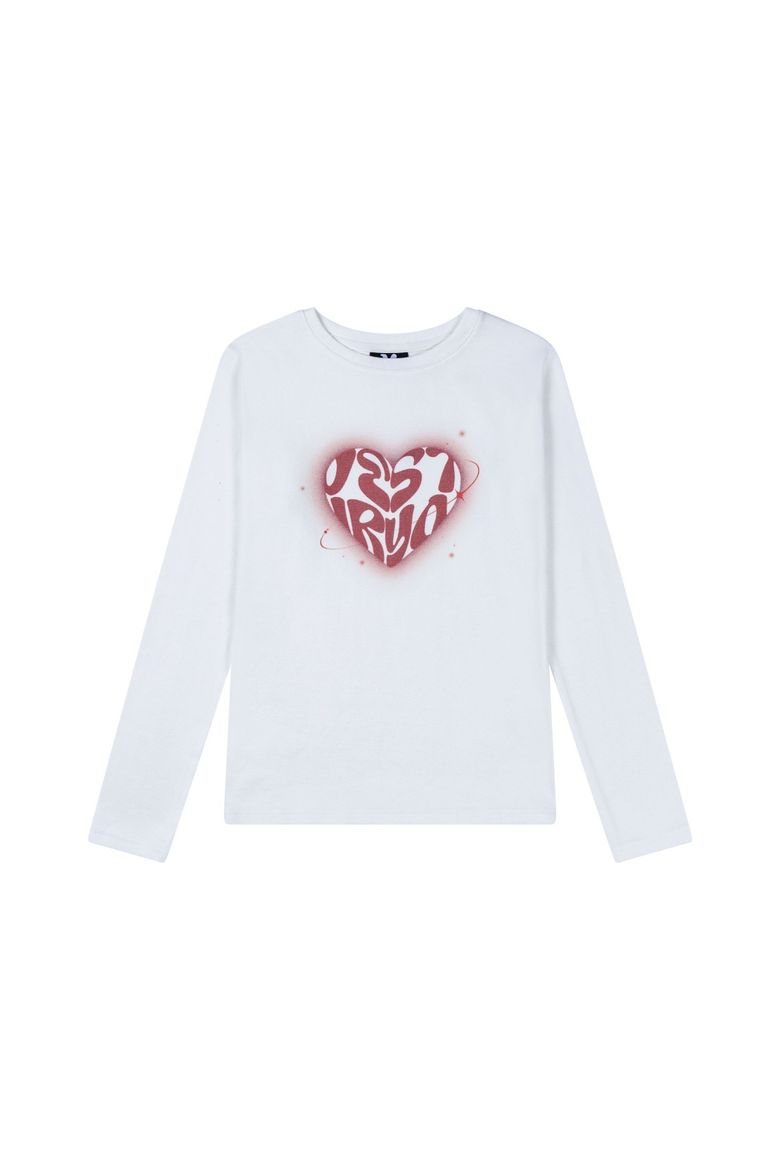 Heart Graffiti Longsleeve White