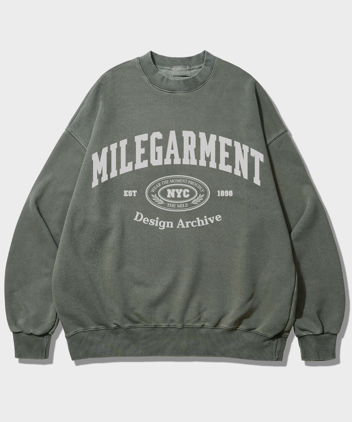 더마일(THEMILE) MILE GARMENT NYC SWEAT MTM_PIGMENT KHAKI