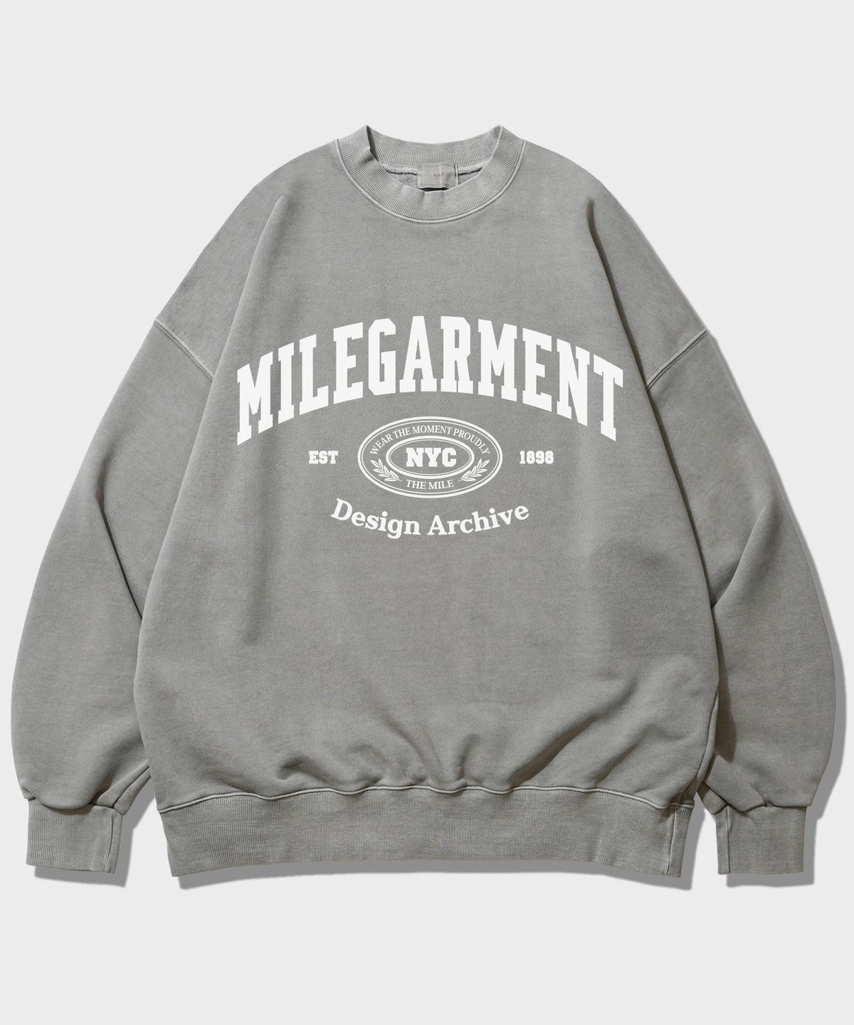 더마일(THEMILE) MILE GARMENT NYC SWEAT MTM_PIGMENT GRAY