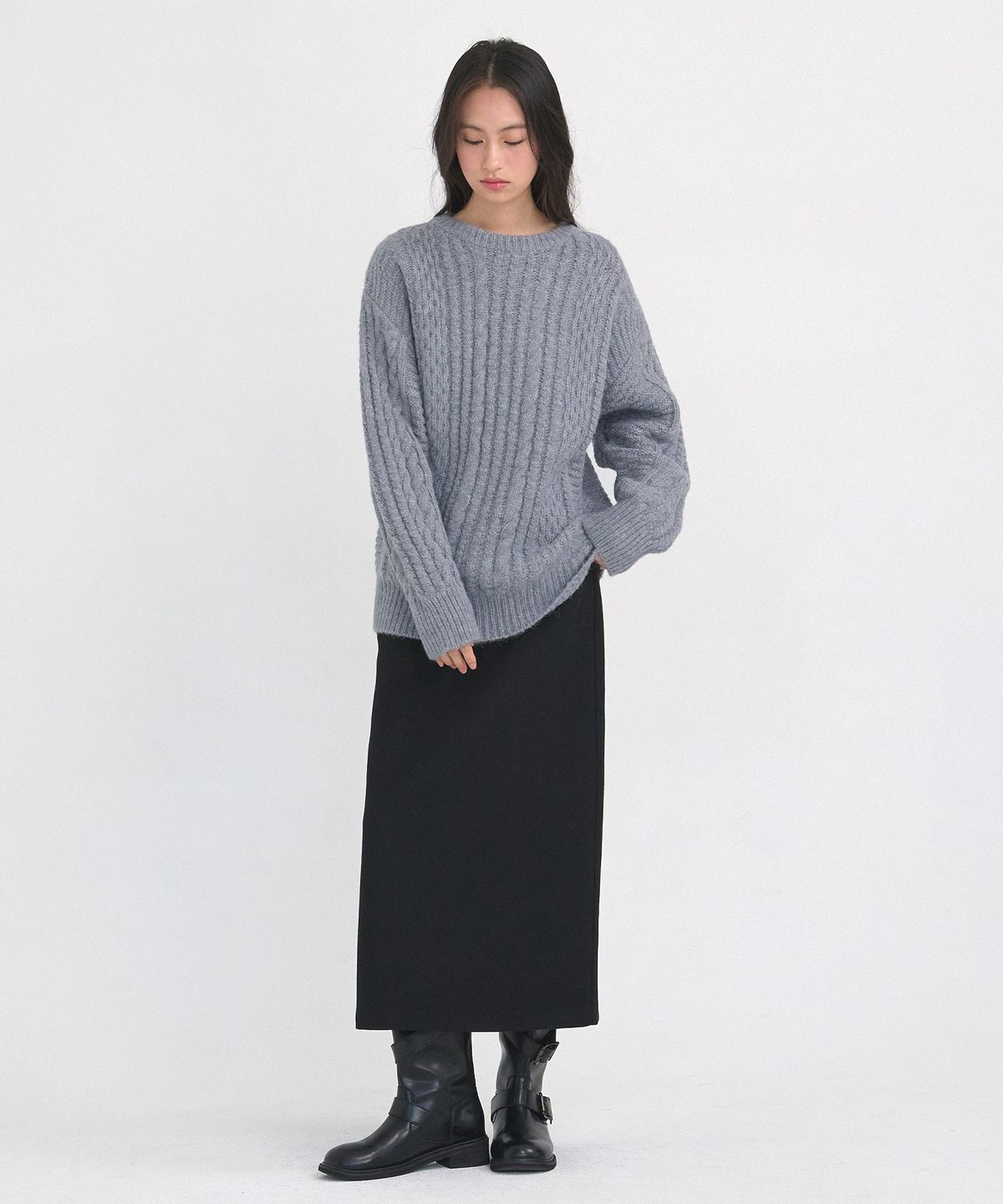 미케네(MICANE) 제시카 울 롱 스커트