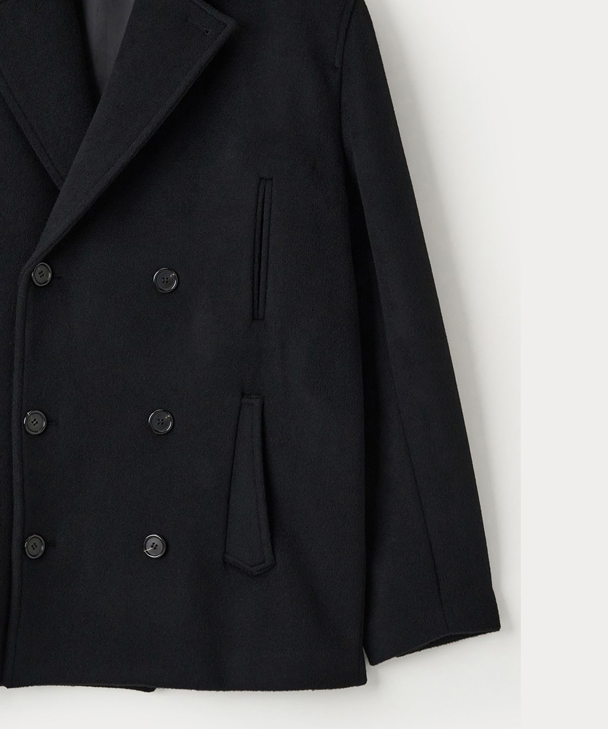 애니타임로릭(ANYTIME LOREAK) ANEMONE PEA COAT - BLACK