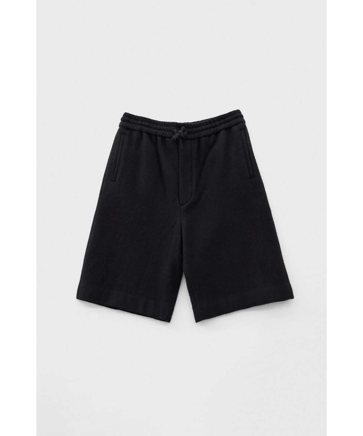 유스(YOUTH) Boiled Wool Half Pants - Black