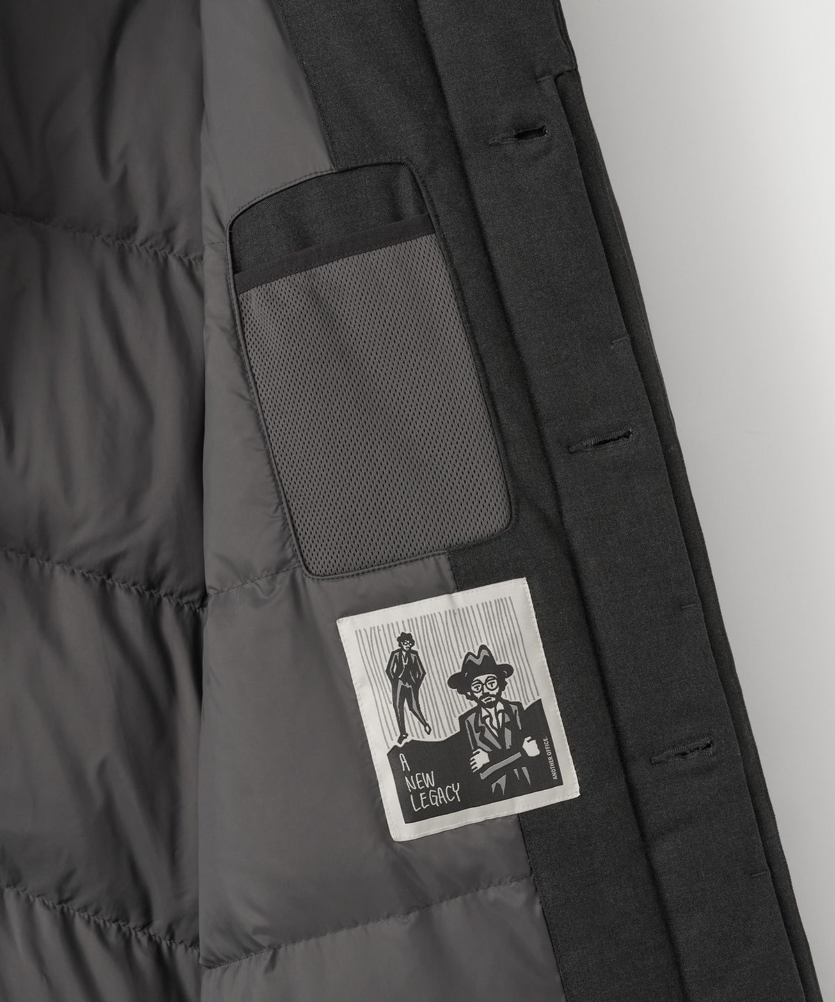 어나더 오피스(ANOTHER OFFICE) Ample Down Long Coat (Charcoal)
