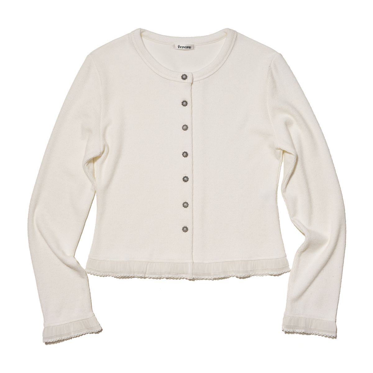 테레루(TERERU) Wave Line Cardigan White