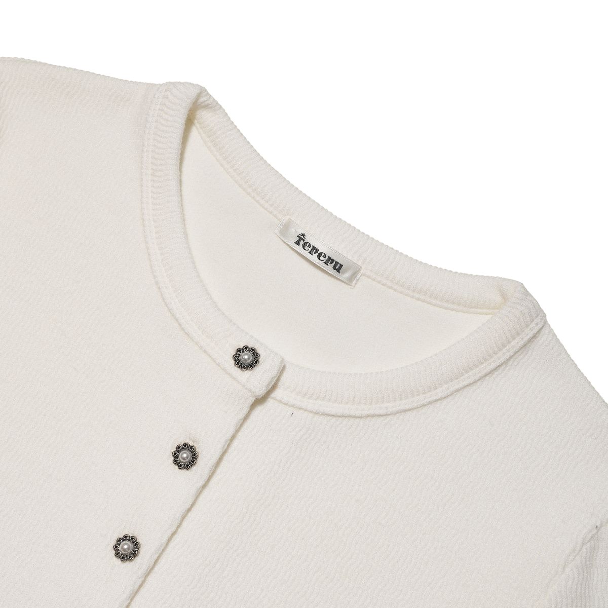 테레루(TERERU) Wave Line Cardigan White