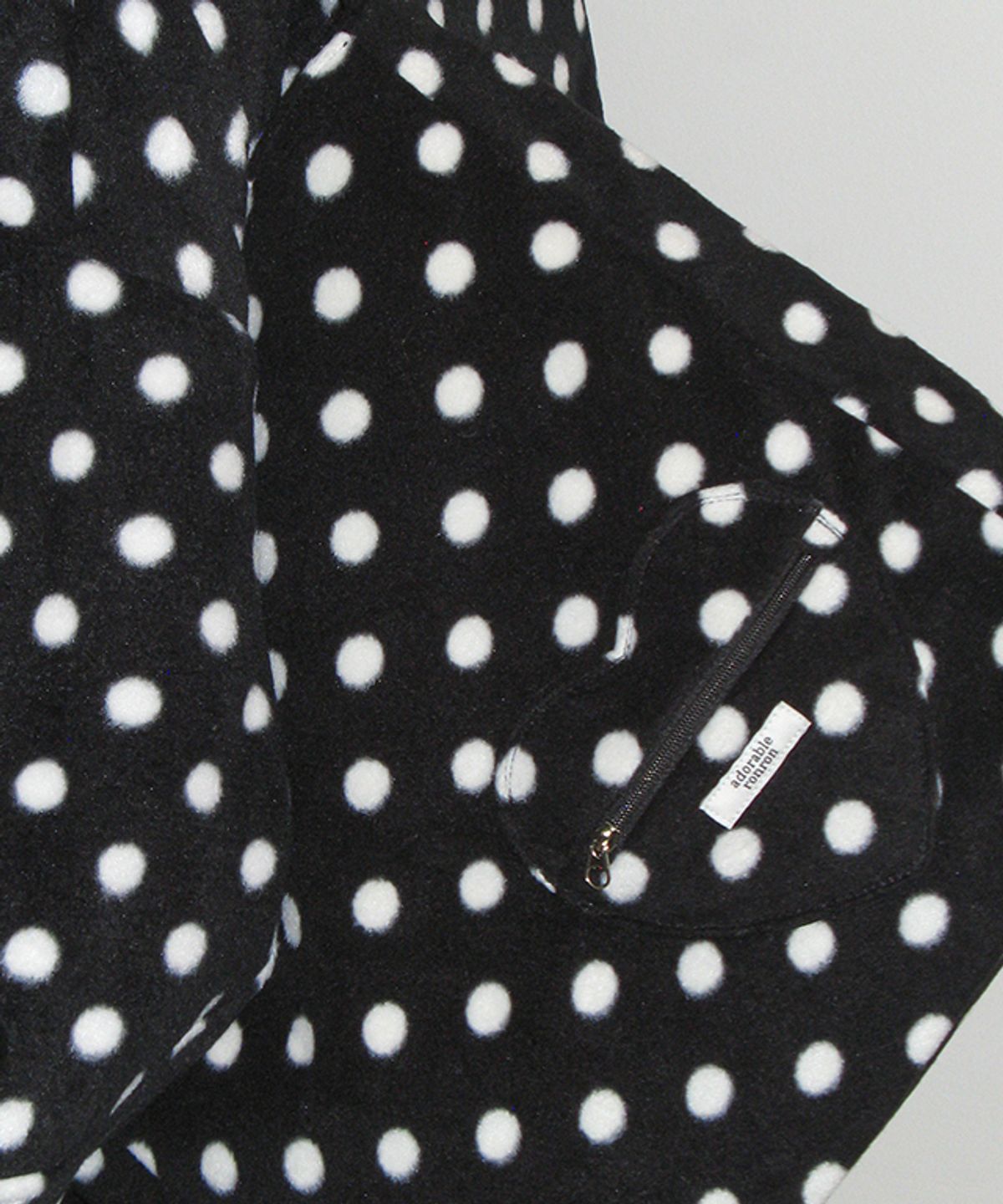 론론(RONRON) DOT FLEECE TOTE BAG BLACK