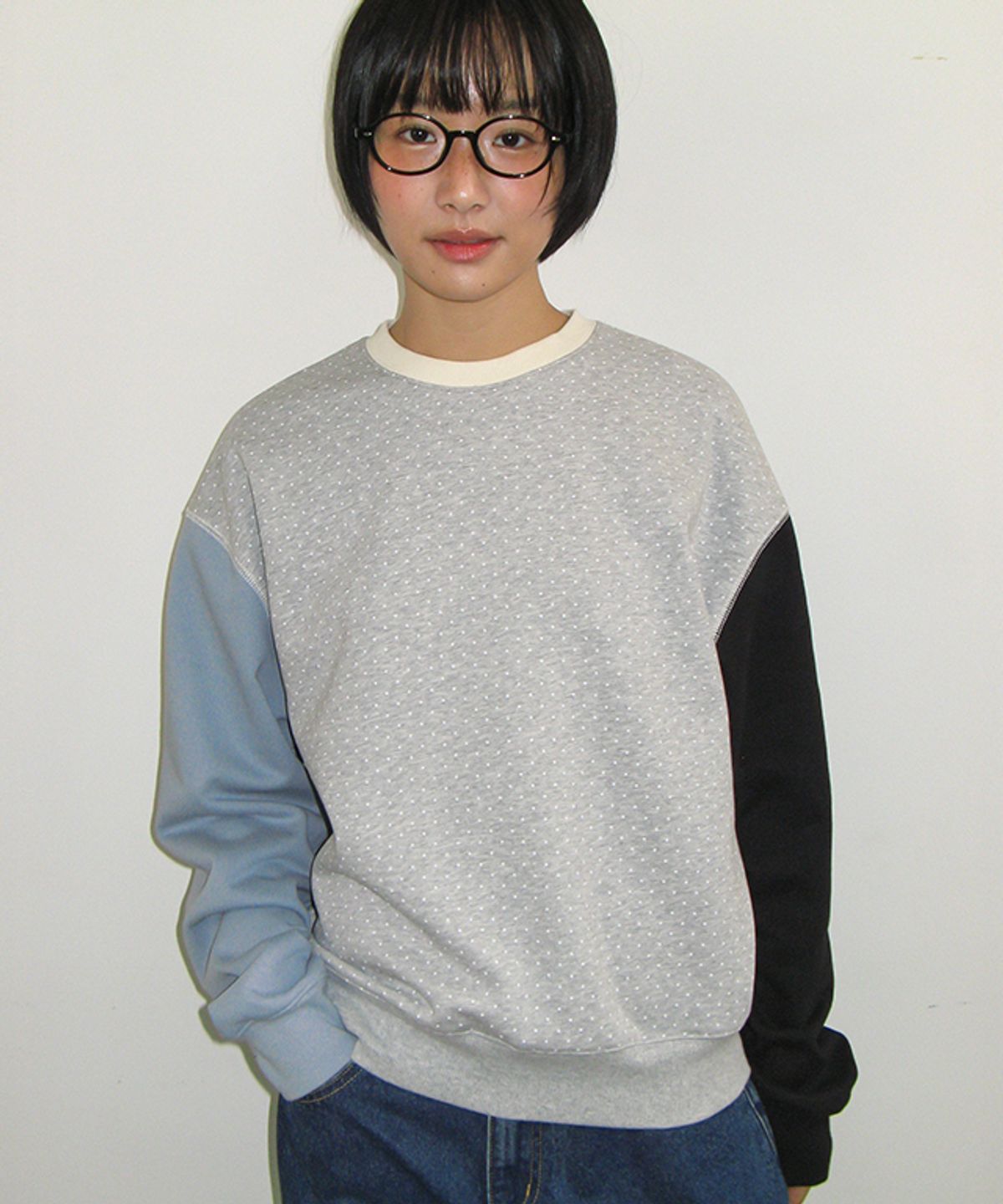 론론(RONRON) MULTI COLOR SWEATSHIRT GREY DOT