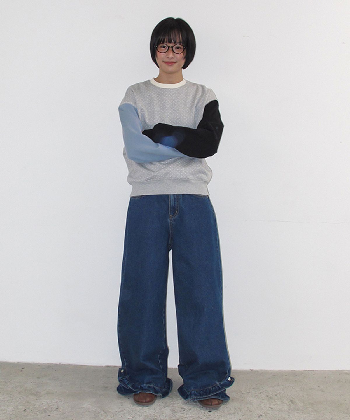 론론(RONRON) MULTI COLOR SWEATSHIRT GREY DOT