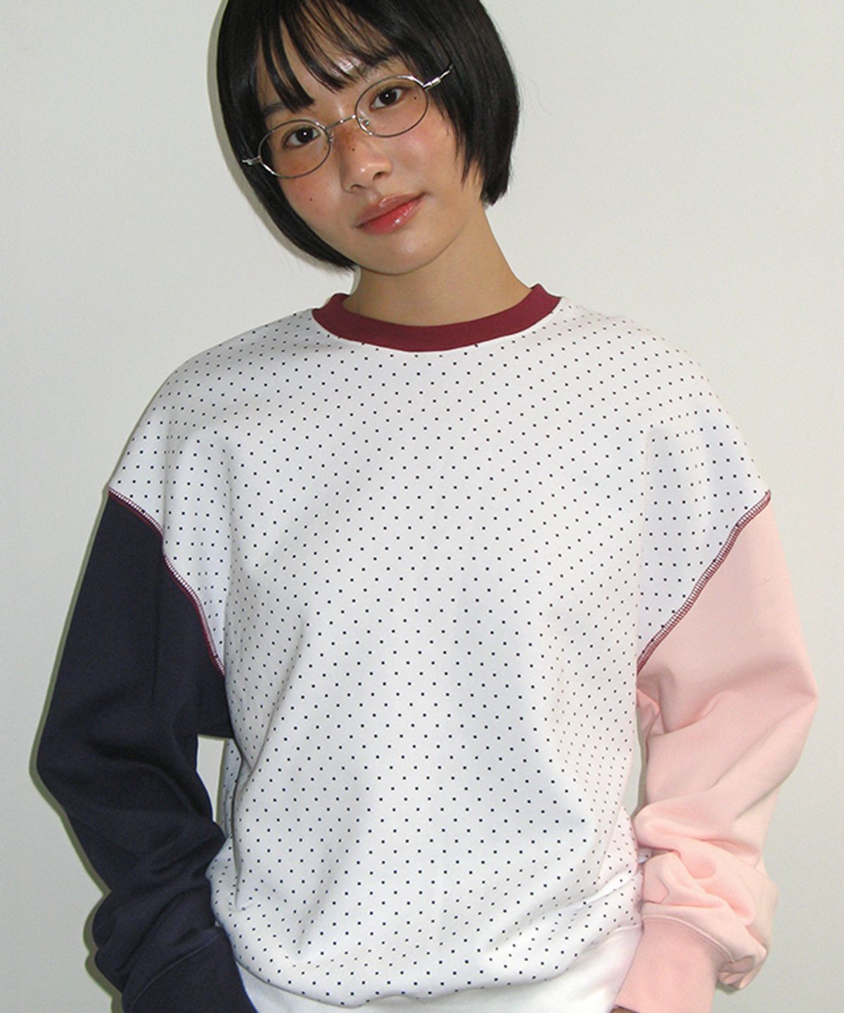 론론(RONRON) MULTI COLOR SWEATSHIRT WHITE DOT