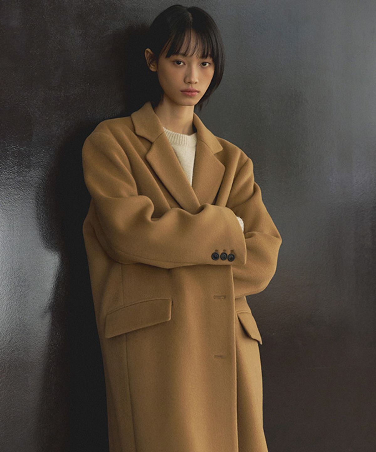 링서울(LINGSEOUL) cashmere single long coat-camel
