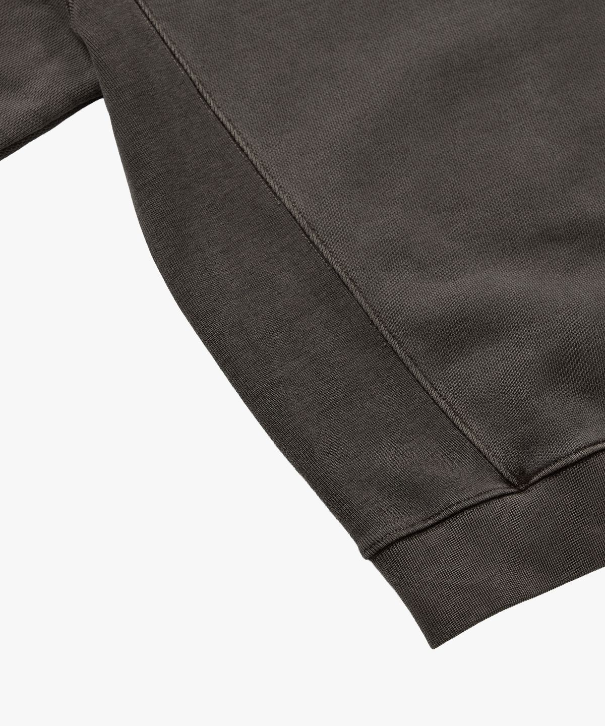 리오므(RIOMEU) 언발란스 절개 피그먼트 헤비 스웻셔츠_Charcoal Brown : RADIANT135