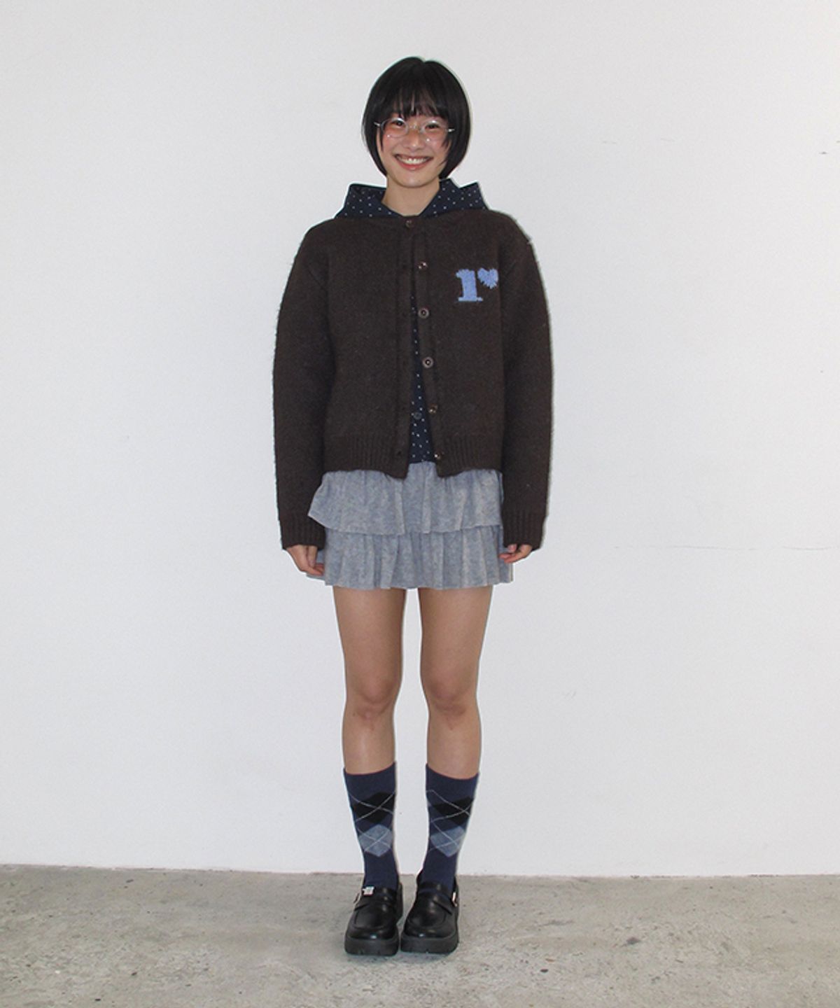 론론(RONRON) R SWEET HOME KNIT CARDIGAN BROWN