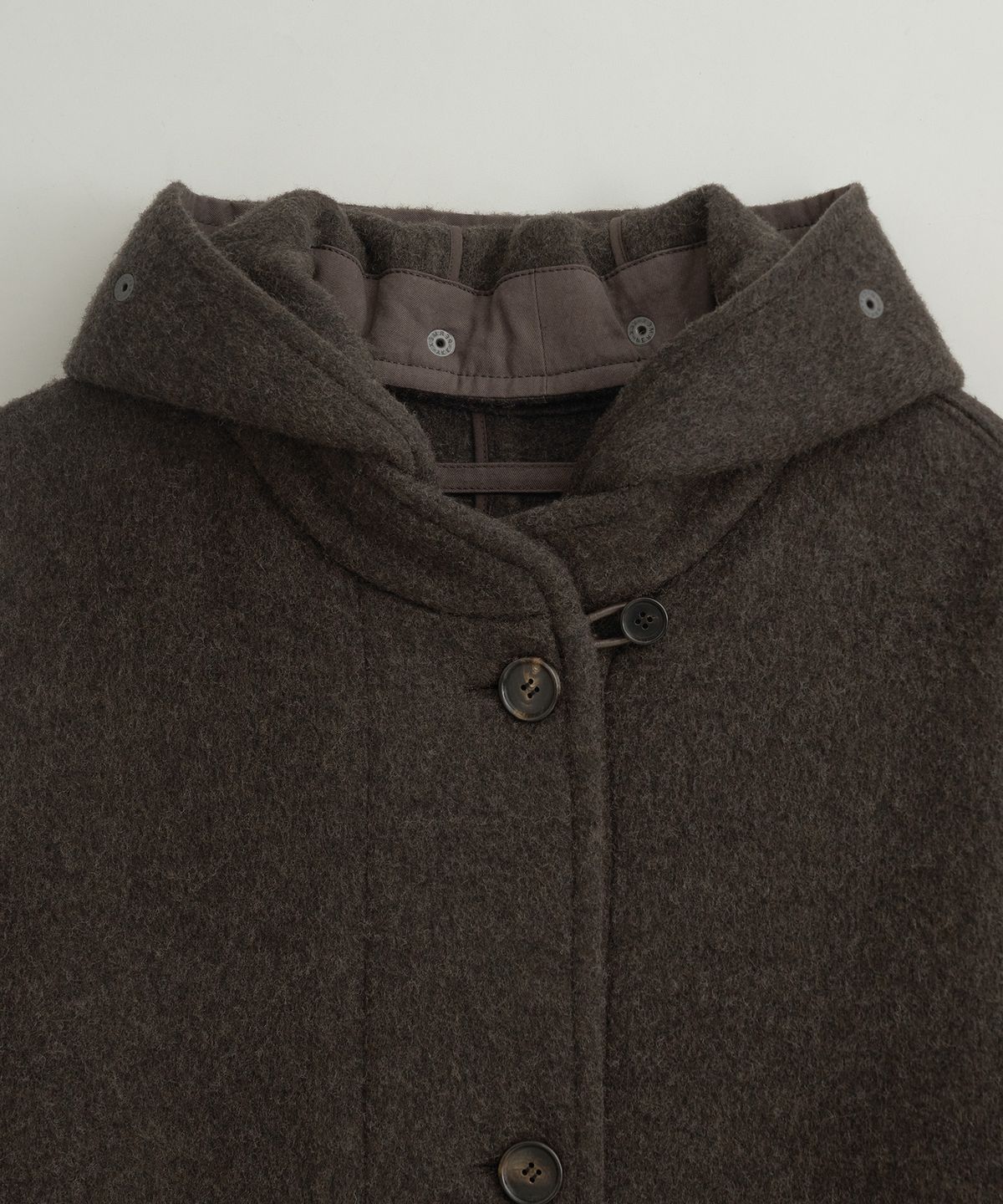 어나더오피스 우먼(ANOTHER OFFICE WOMEN) w. Clair Detachable Hooded Coat (Heather Brown)
