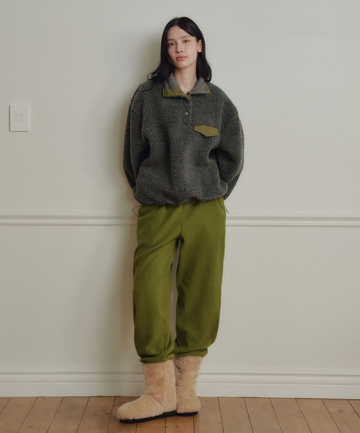 마롯(MARROT) Dusty Fleece Pullover_Khaki