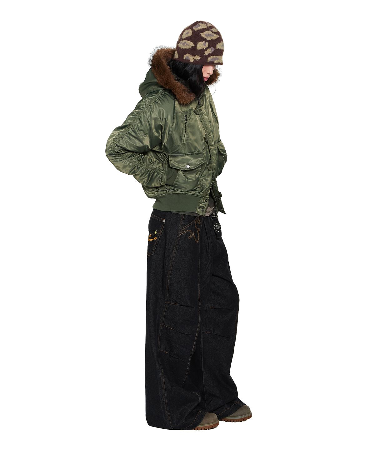 아캄(AAKAM) Camouflage Fuzzy Beanie (Brown)
