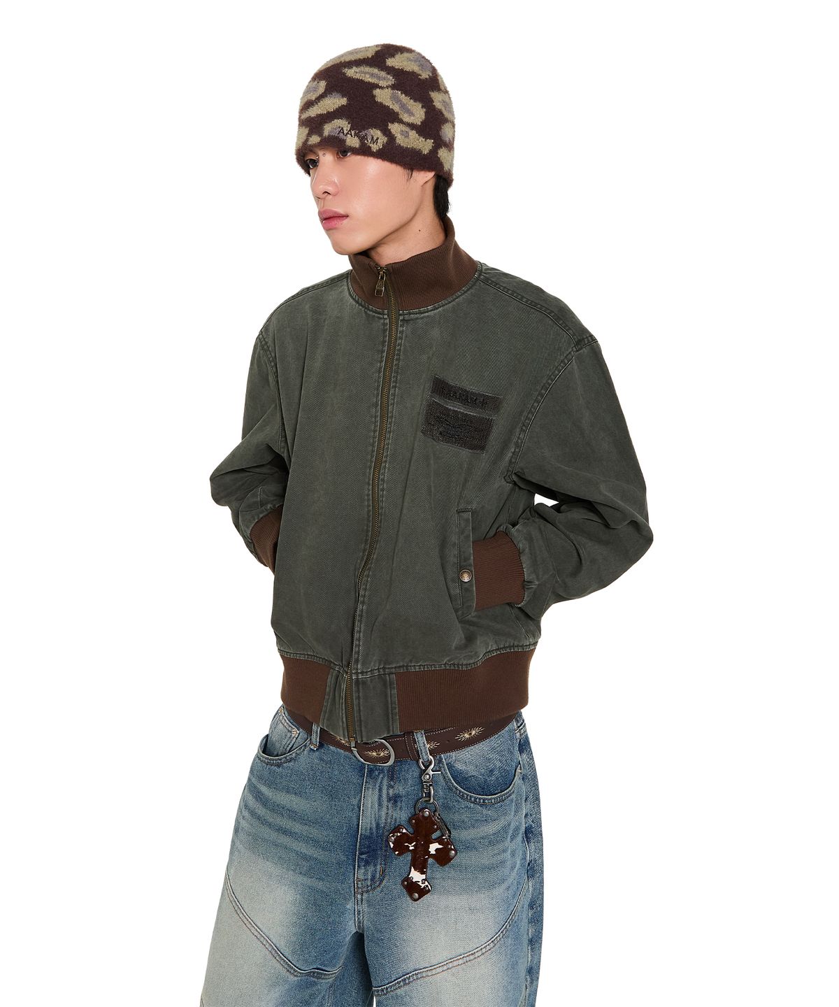 아캄(AAKAM) Camouflage Fuzzy Beanie (Brown)
