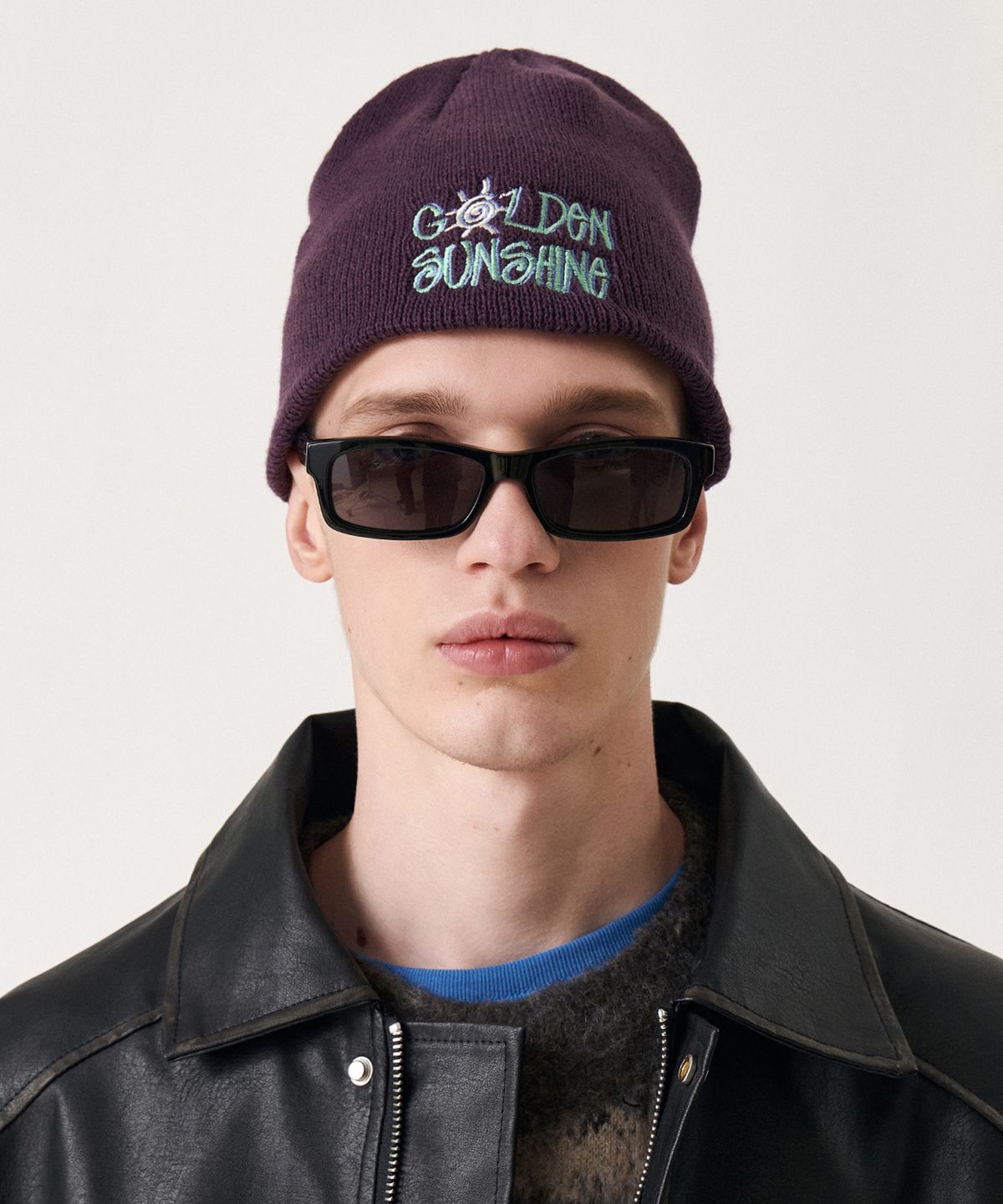 골든선샤인(GOLDEN SUNSHINE) Sunshine logo beanie_Plum purple