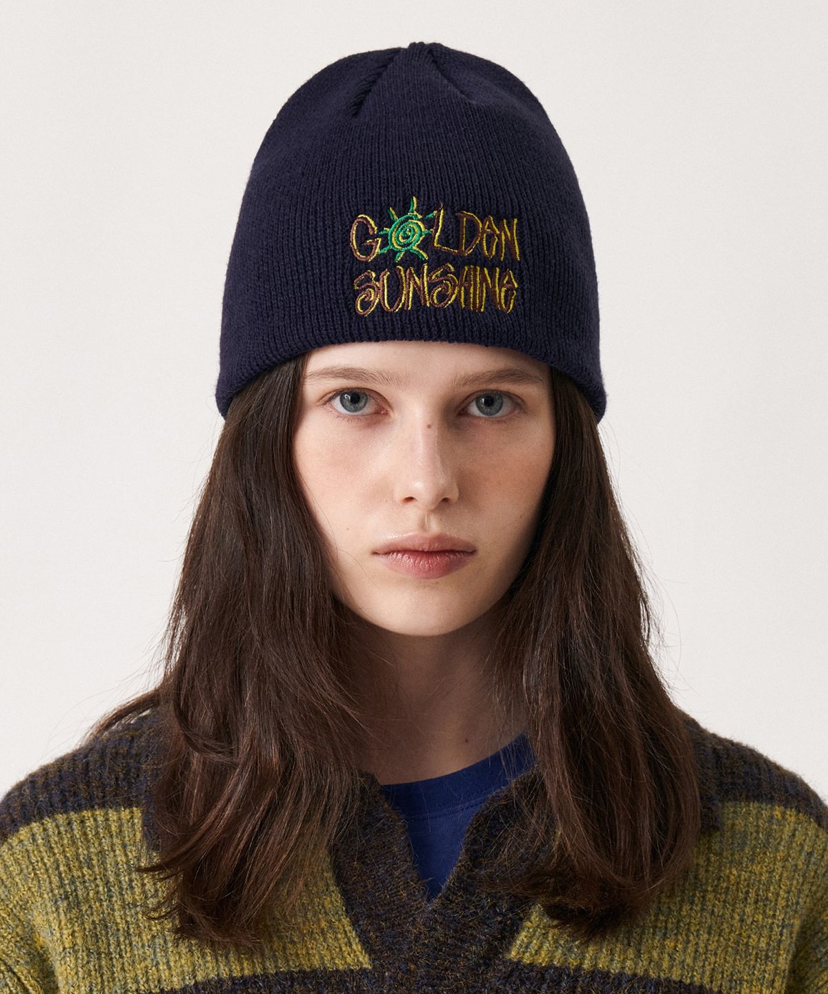 골든선샤인(GOLDEN SUNSHINE) Sunshine logo beanie_Navy