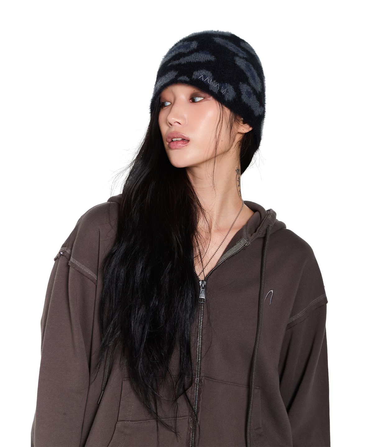 아캄(AAKAM) Camouflage Fuzzy Beanie (Black)