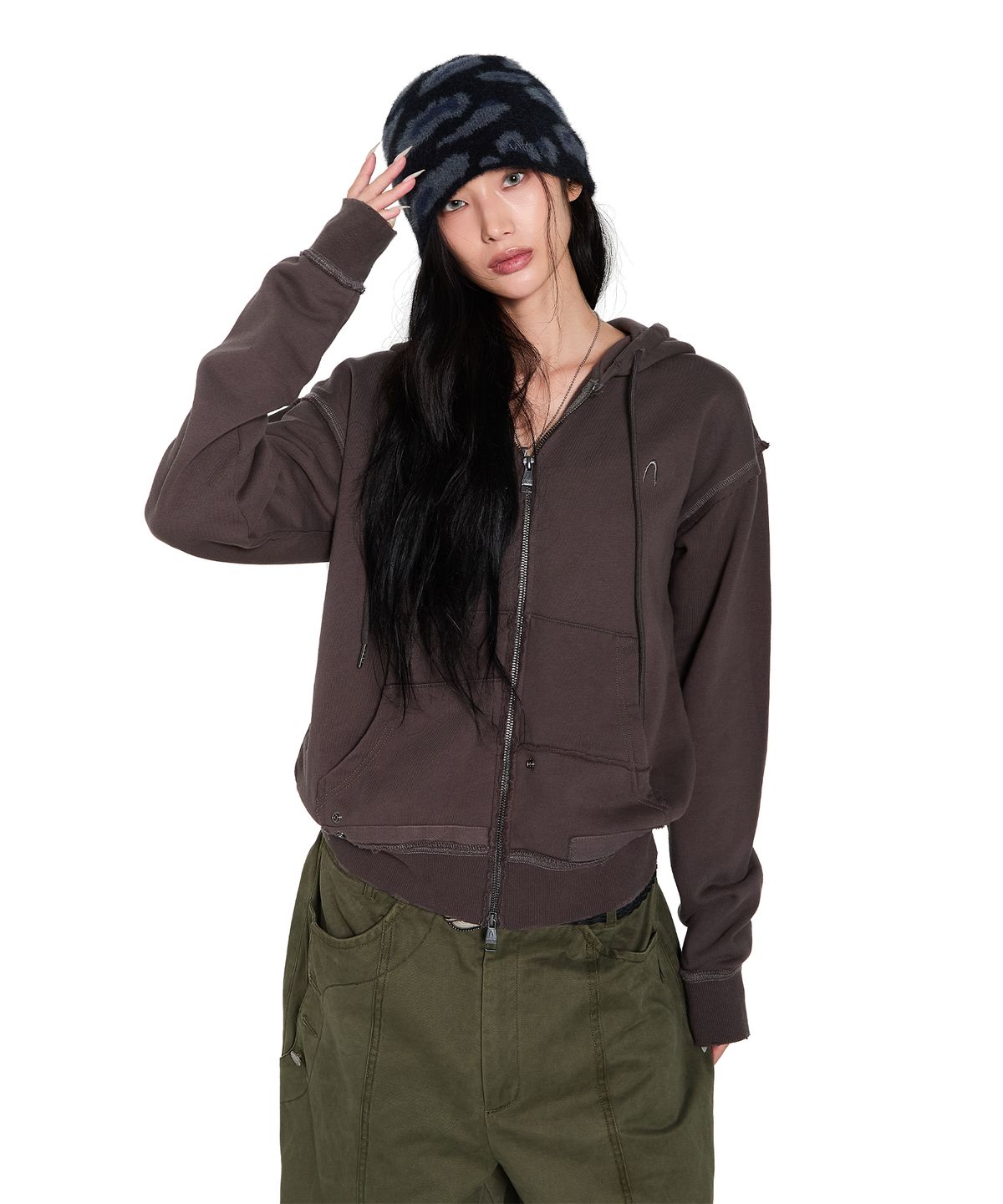 아캄(AAKAM) Camouflage Fuzzy Beanie (Black)