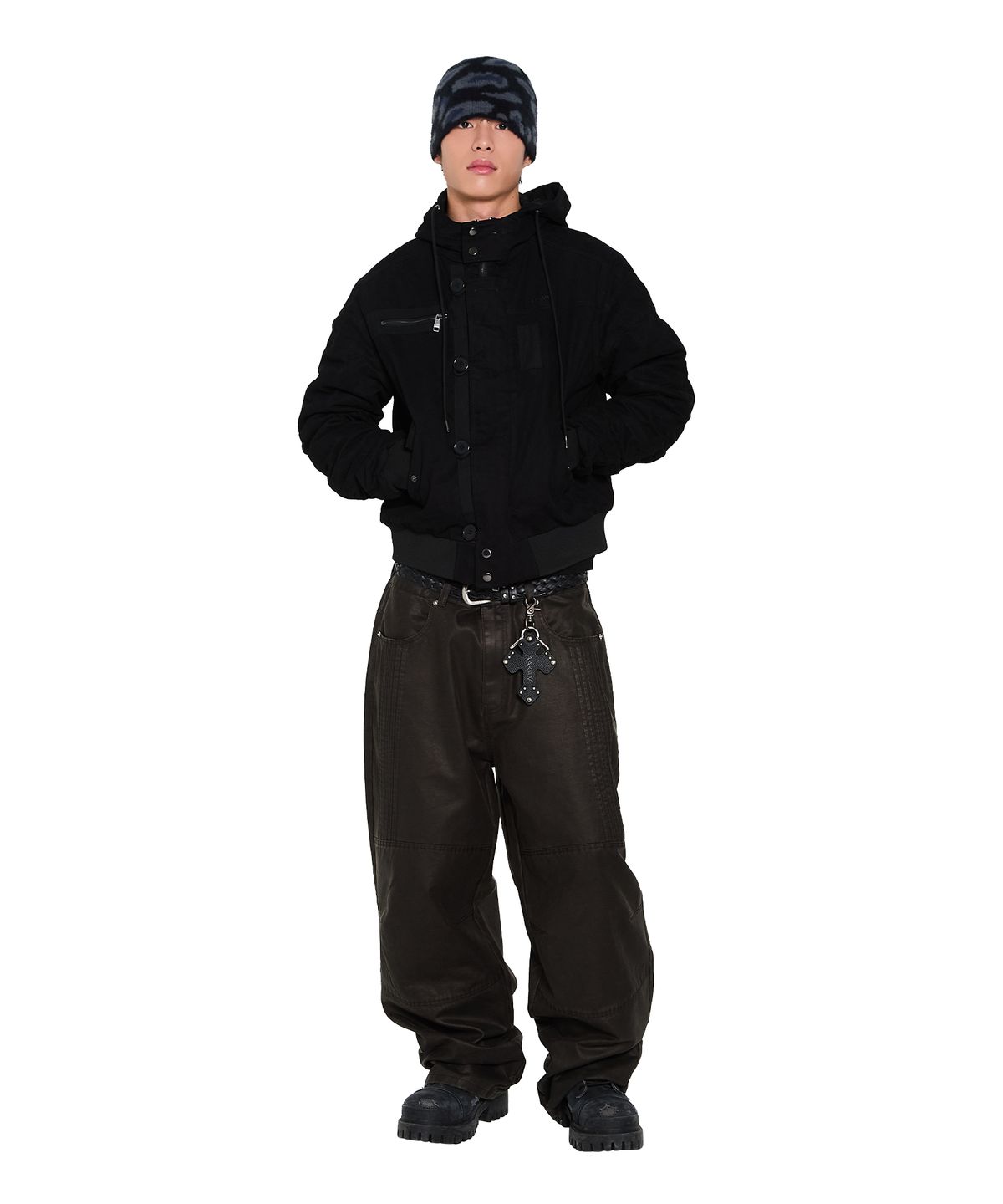 아캄(AAKAM) Camouflage Fuzzy Beanie (Black)