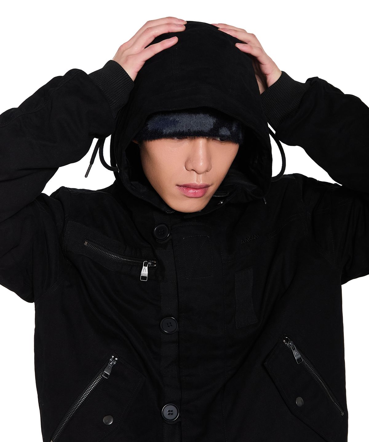 아캄(AAKAM) Camouflage Fuzzy Beanie (Black)