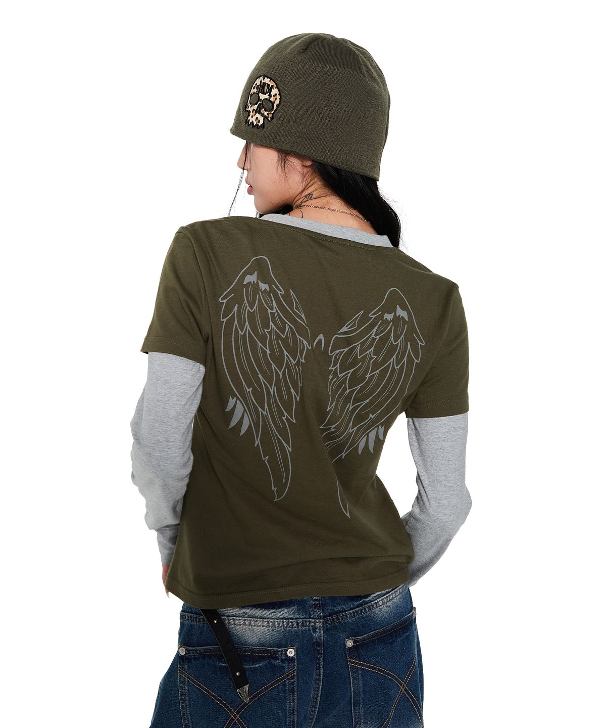 아캄(AAKAM) Skull Beanie (Khaki)