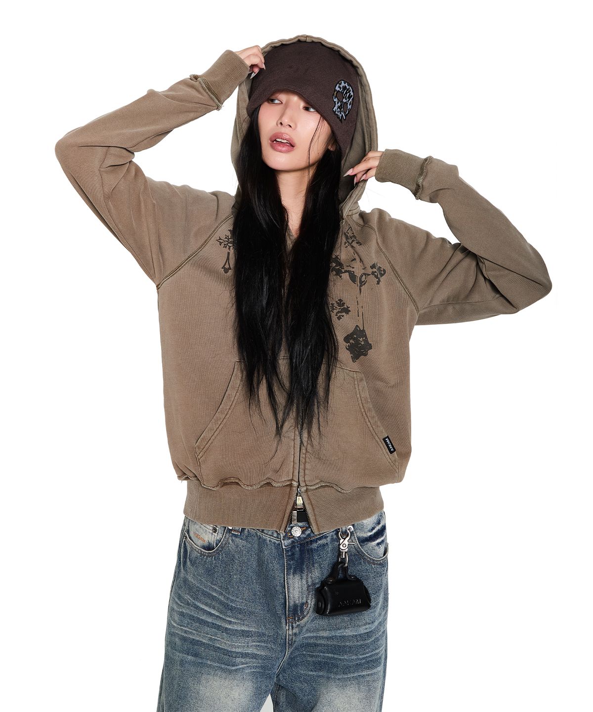 아캄(AAKAM) Skull Beanie (Brown)