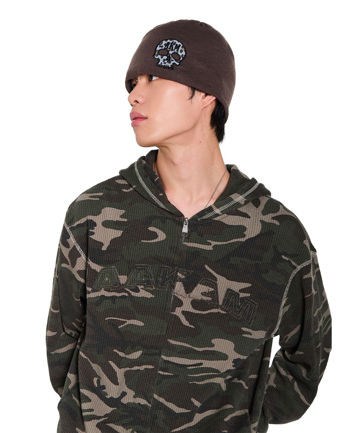 아캄(AAKAM) Skull Beanie (Brown)
