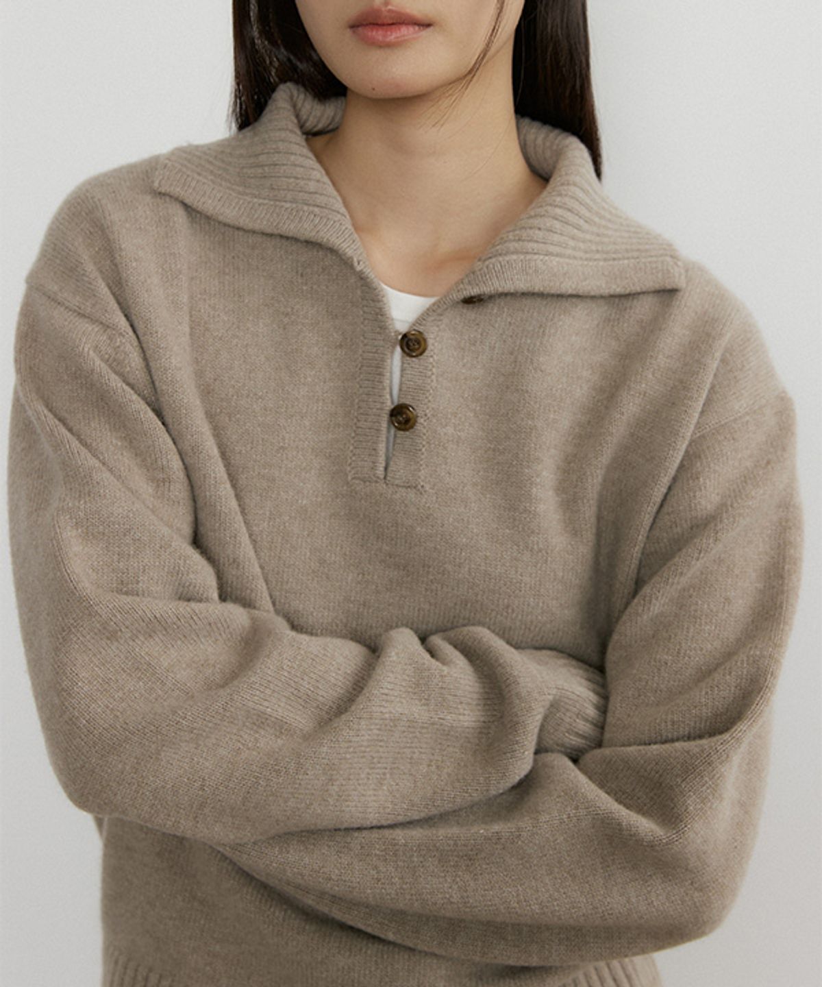 링서울(LINGSEOUL) cashmere collar knit-beige