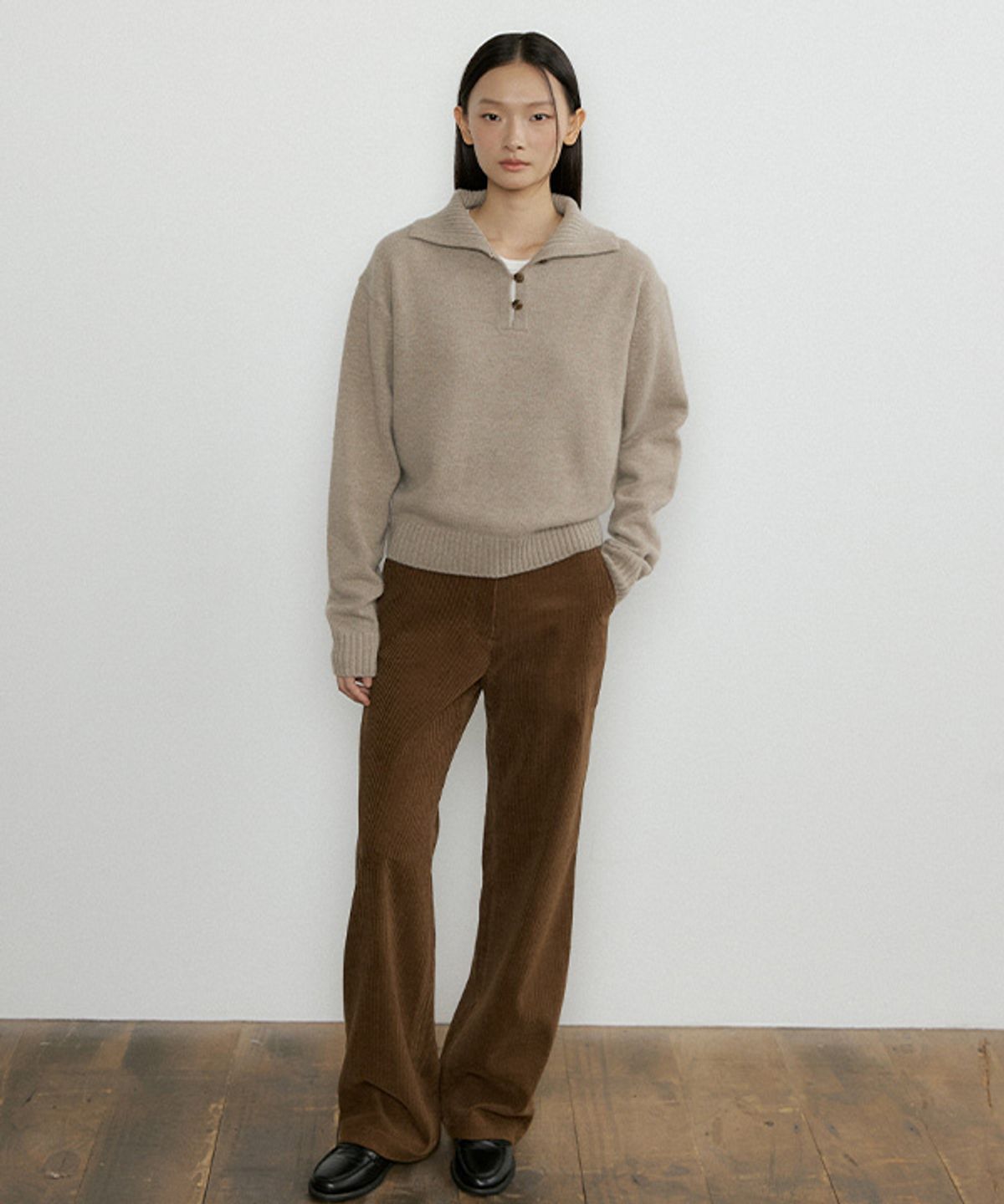 링서울(LINGSEOUL) cashmere collar knit-beige