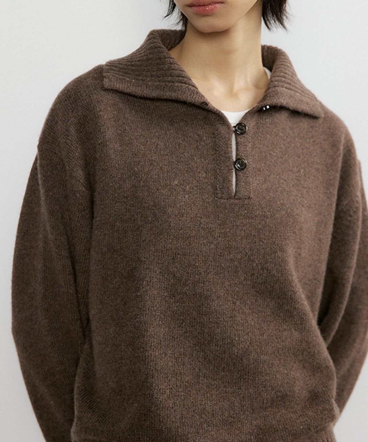 링서울(LINGSEOUL) cashmere collar knit-brown