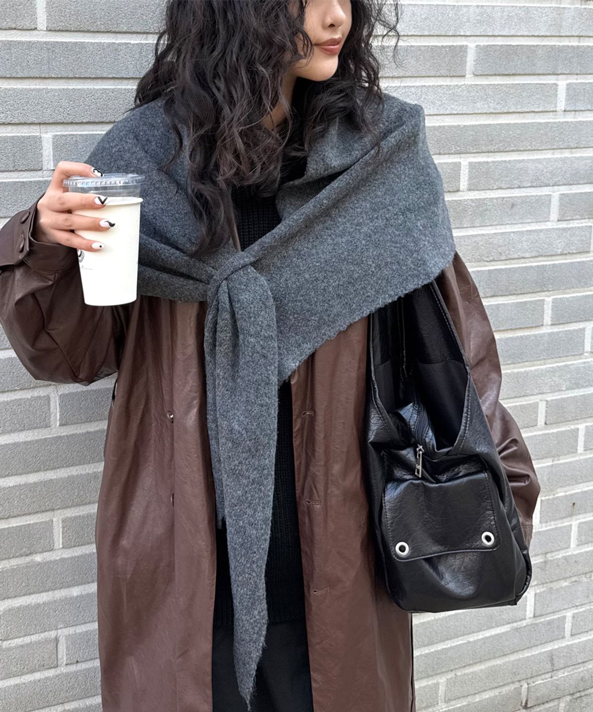 마틴콕스(MATINCOX) Shawl Knit Cape 숄 니트 케이프 머플러  - 4color
