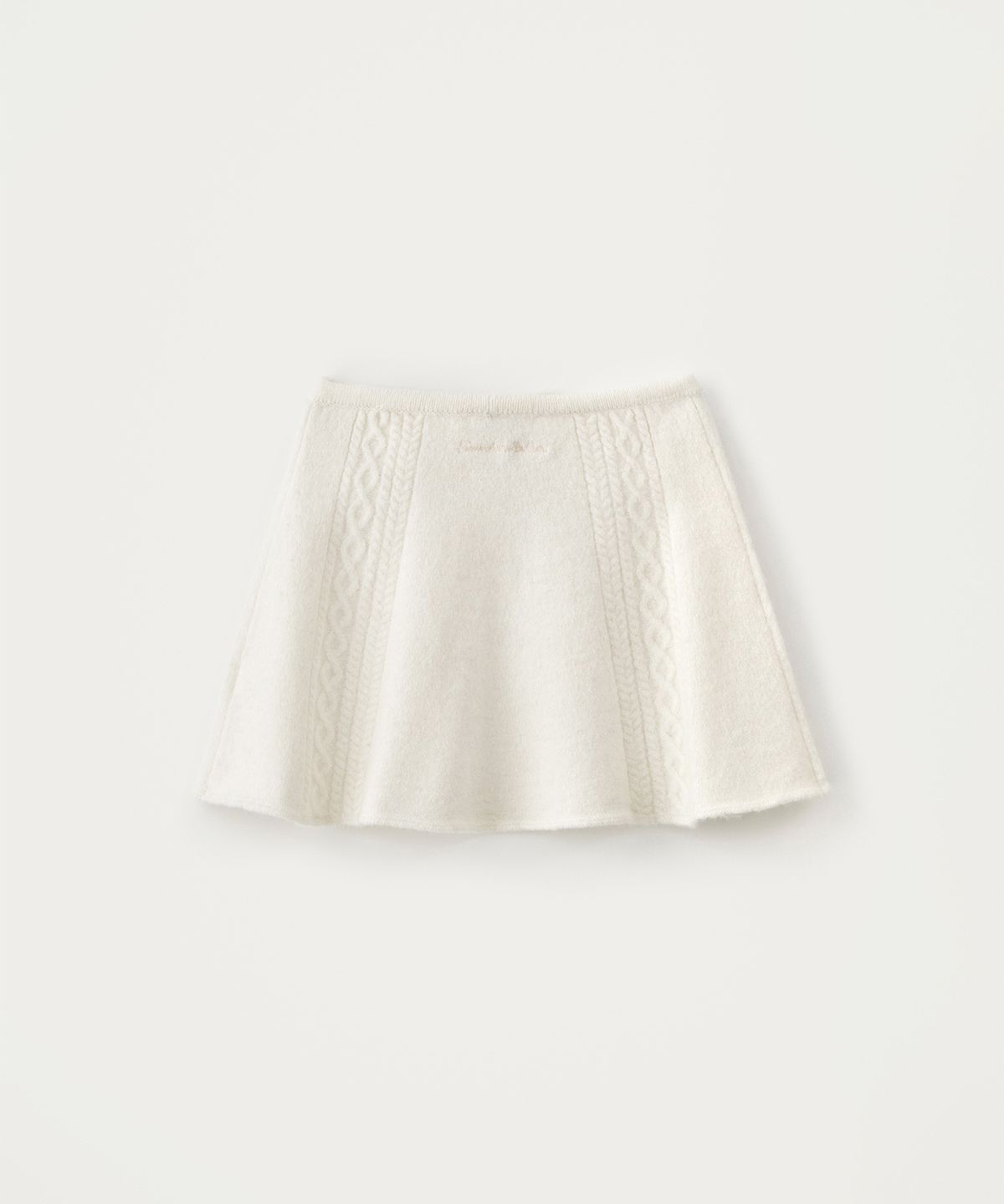 썸웨어버터(SOMEWHEREBUTTER) Alpaca Cable Mini Skirt - Ivory