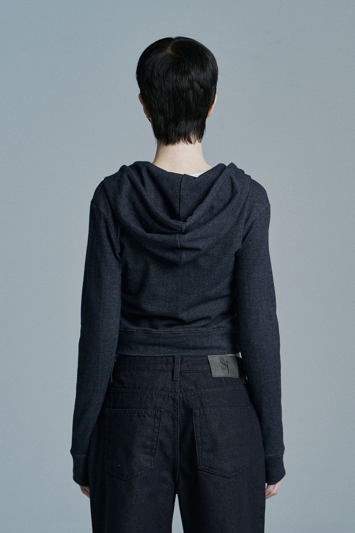 시너진(SYNERJYN) INDIGO SLIM DENIM ZIP UP BLACK