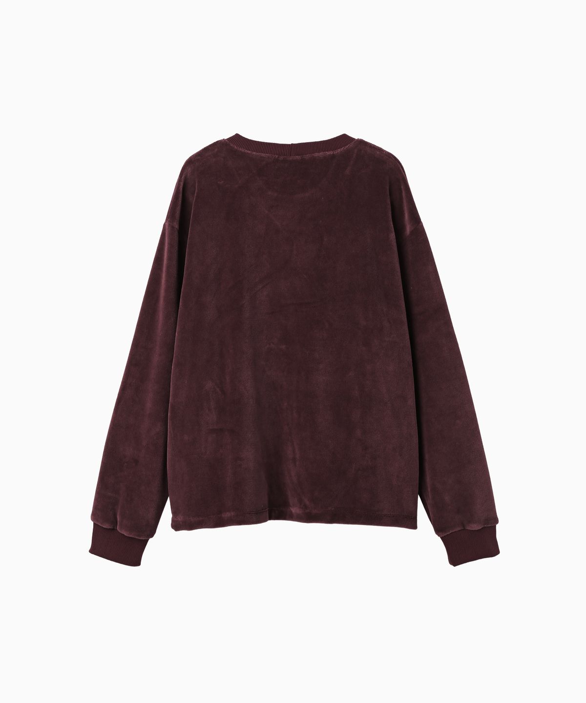 미나수(MENASOO) Applique Velour Sweatshirt_Burgundy