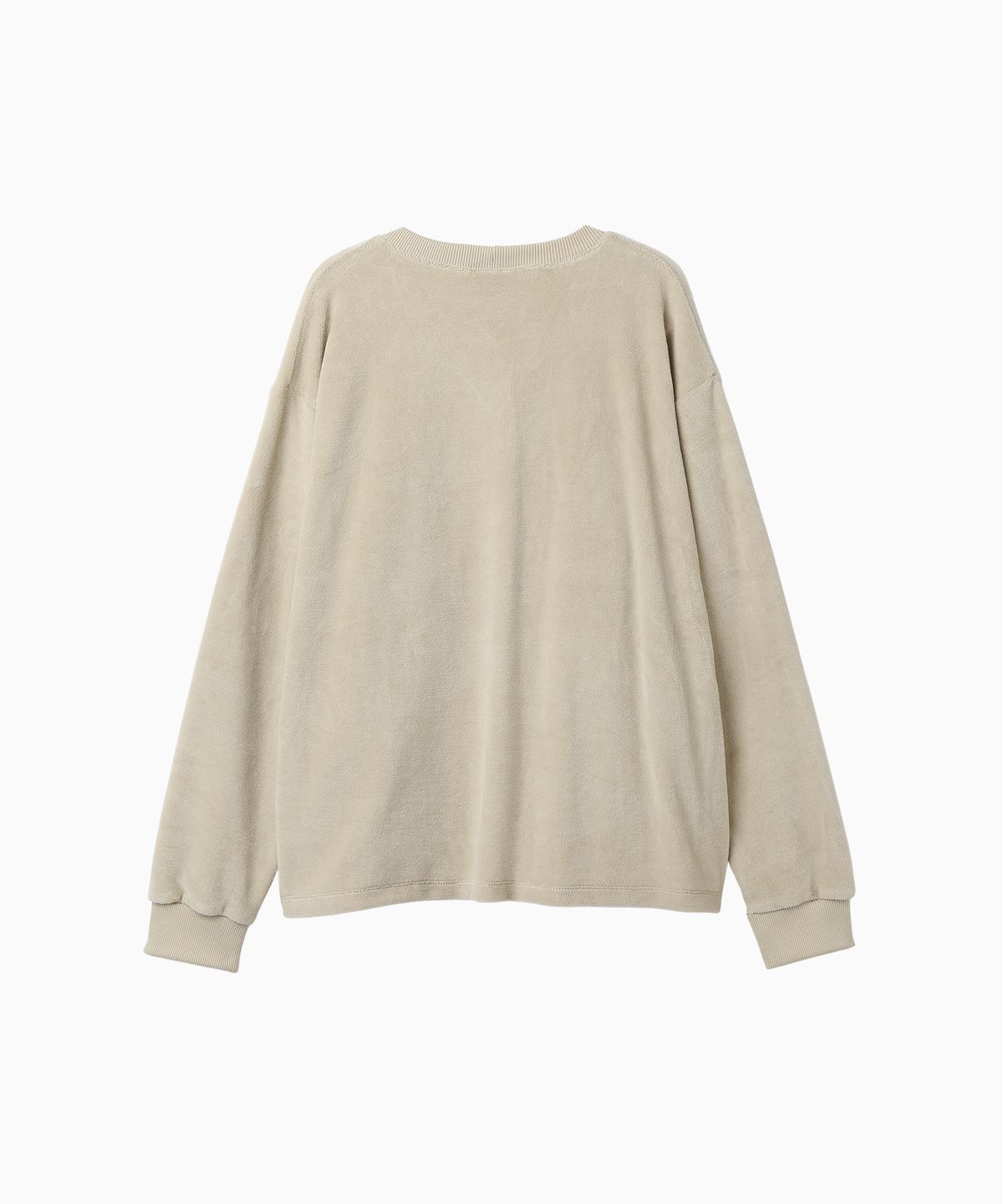 미나수(MENASOO) Applique Velour Sweatshirt_Beige