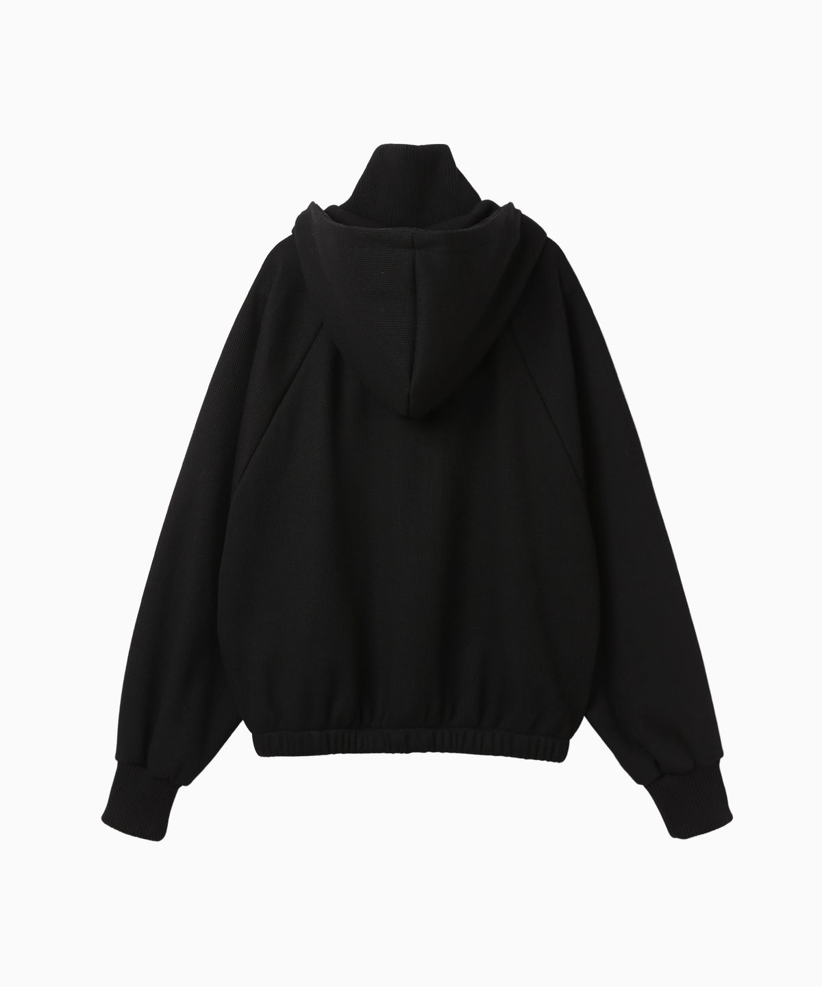 미나수(MENASOO) Waffle Mink Daily Hooded Zip Up_Black