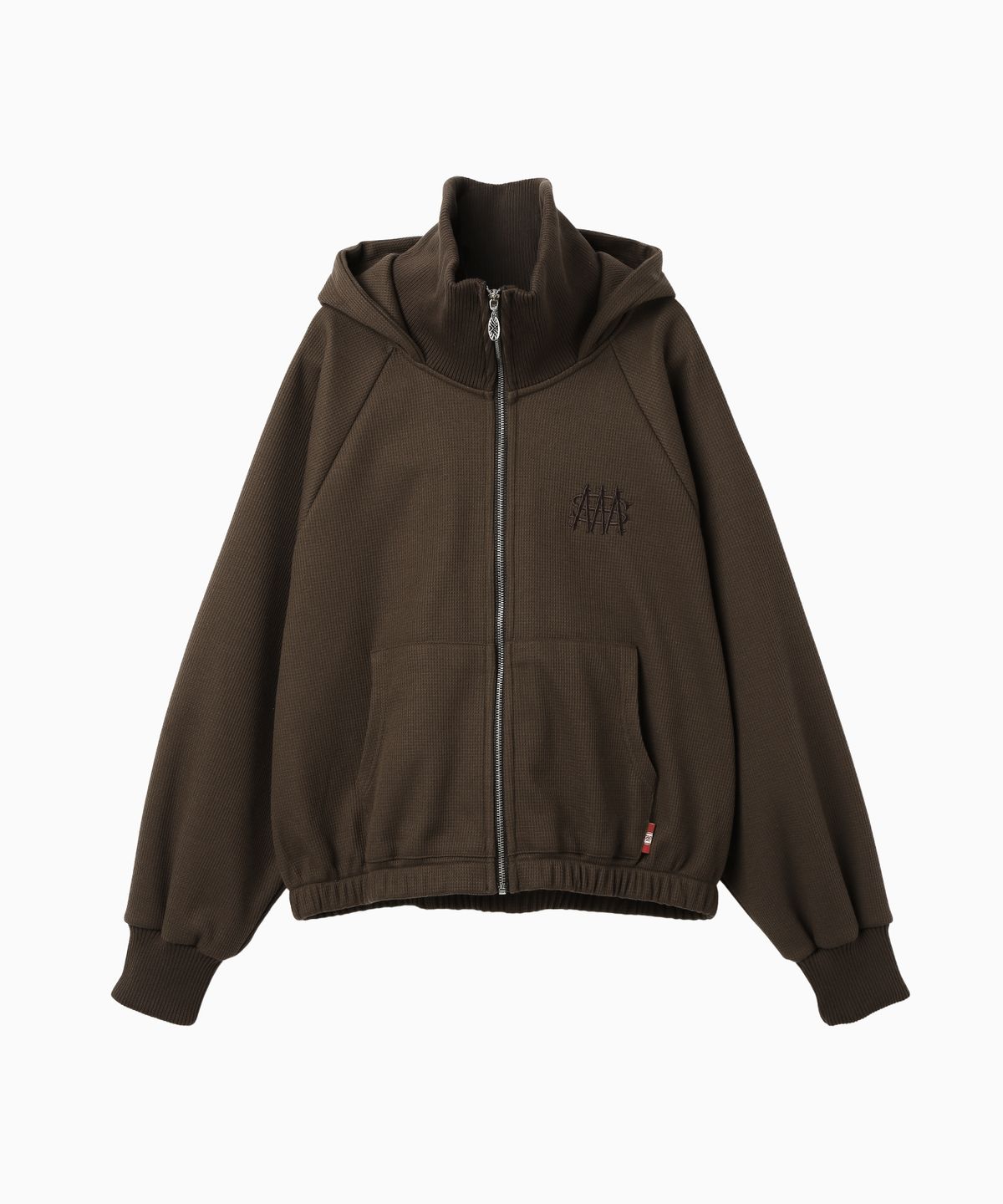 미나수(MENASOO) Waffle Mink Daily Hooded Zip Up_Brown