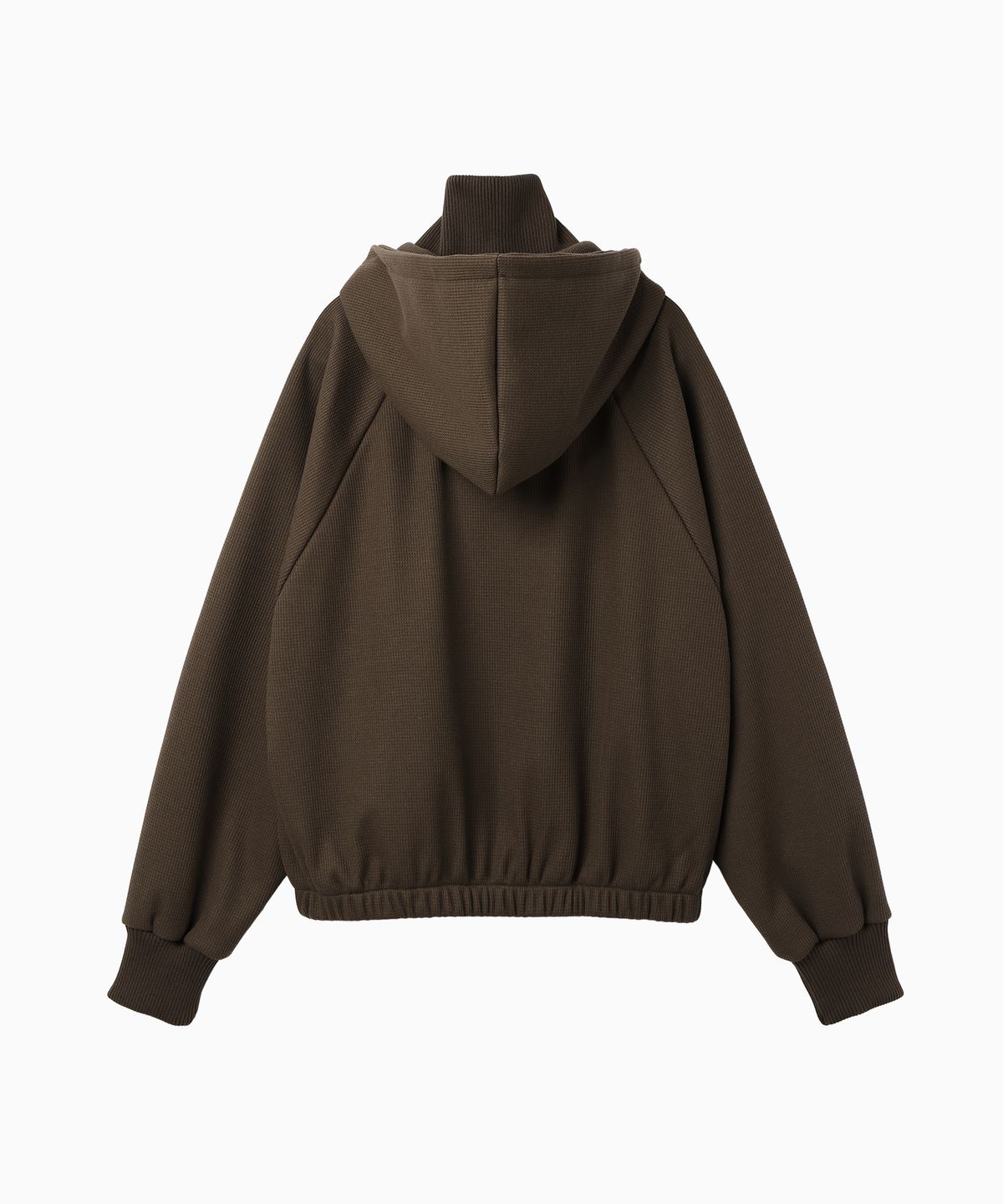 미나수(MENASOO) Waffle Mink Daily Hooded Zip Up_Brown