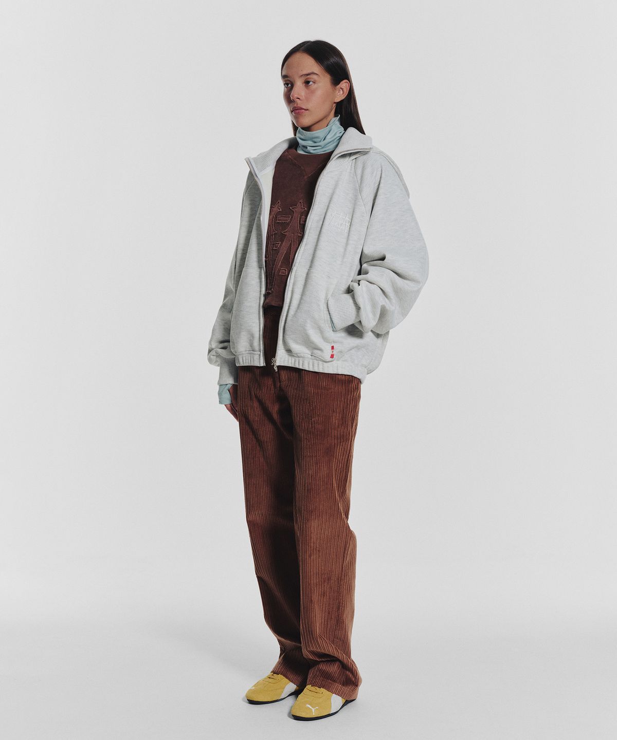 미나수(MENASOO) Waffle Mink Daily Hooded Zip Up_Oatmeal