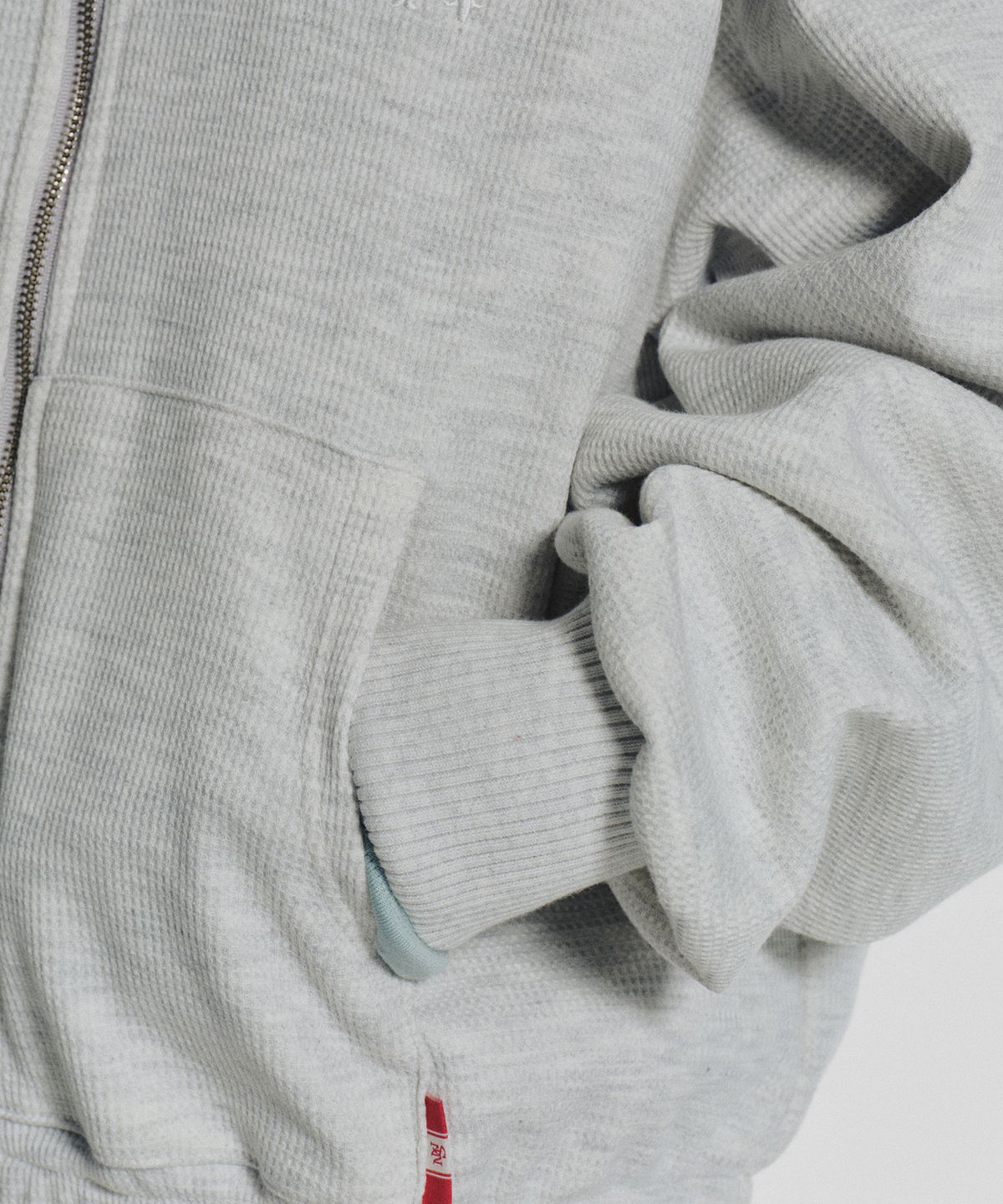 미나수(MENASOO) Waffle Mink Daily Hooded Zip Up_Oatmeal