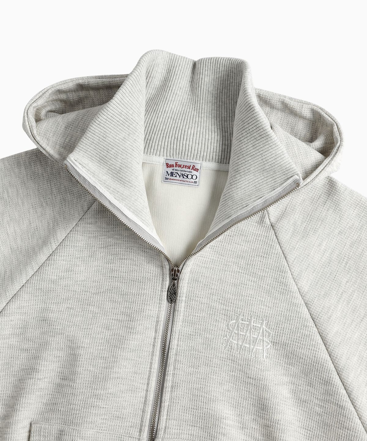 미나수(MENASOO) Waffle Mink Daily Hooded Zip Up_Oatmeal