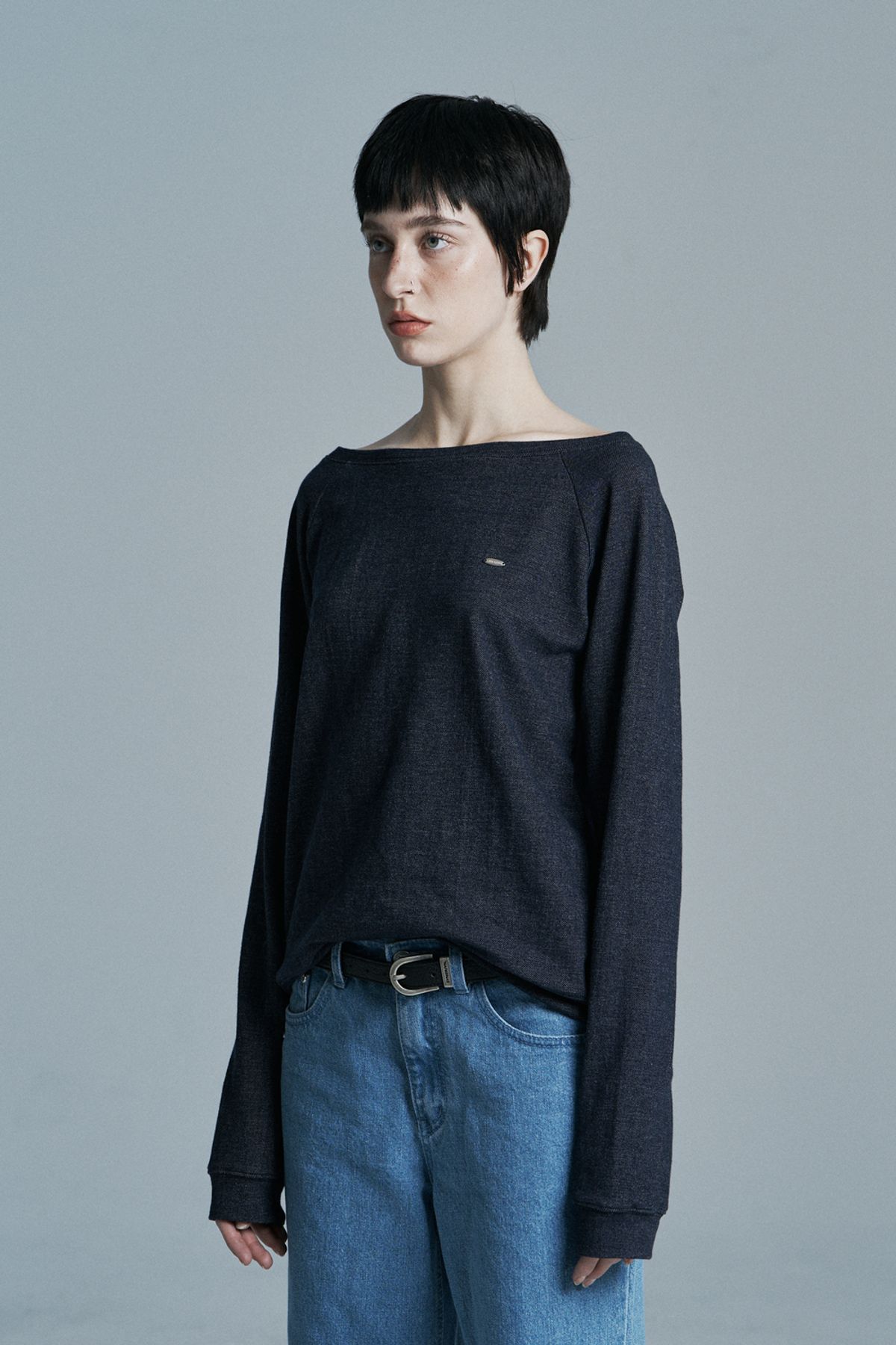 시너진(SYNERJYN) INDIGO DENIM LONG SLEEVE BLUE