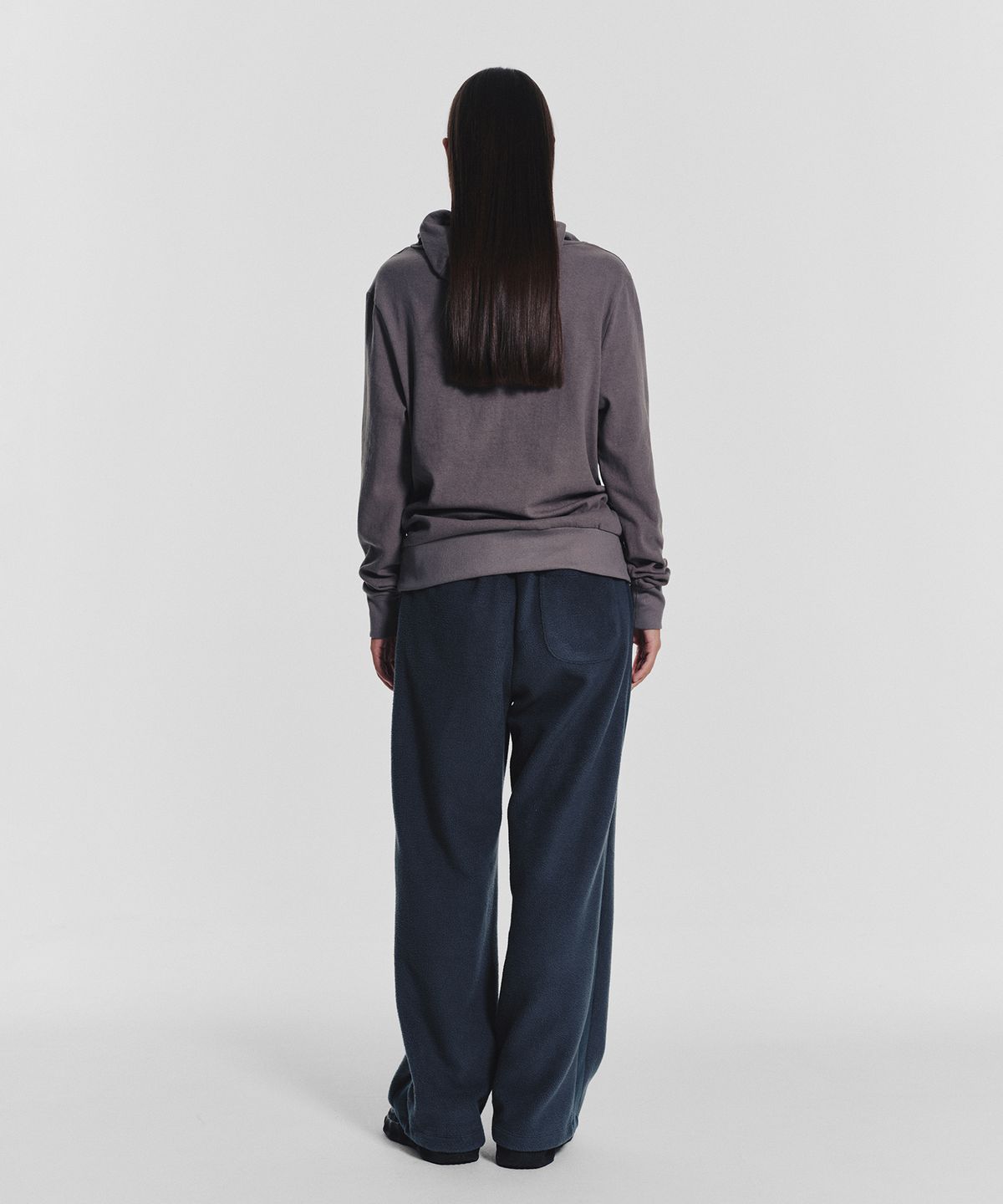 미나수(MENASOO) MNS Track Binding High Neck Hoodie_Gray