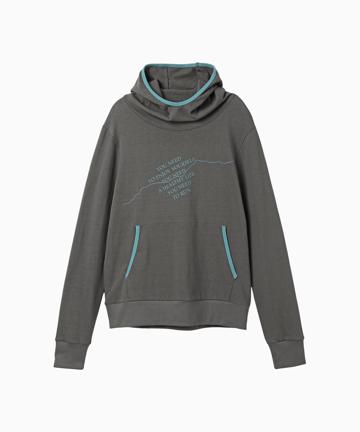 미나수(MENASOO) MNS Track Binding High Neck Hoodie_Gray